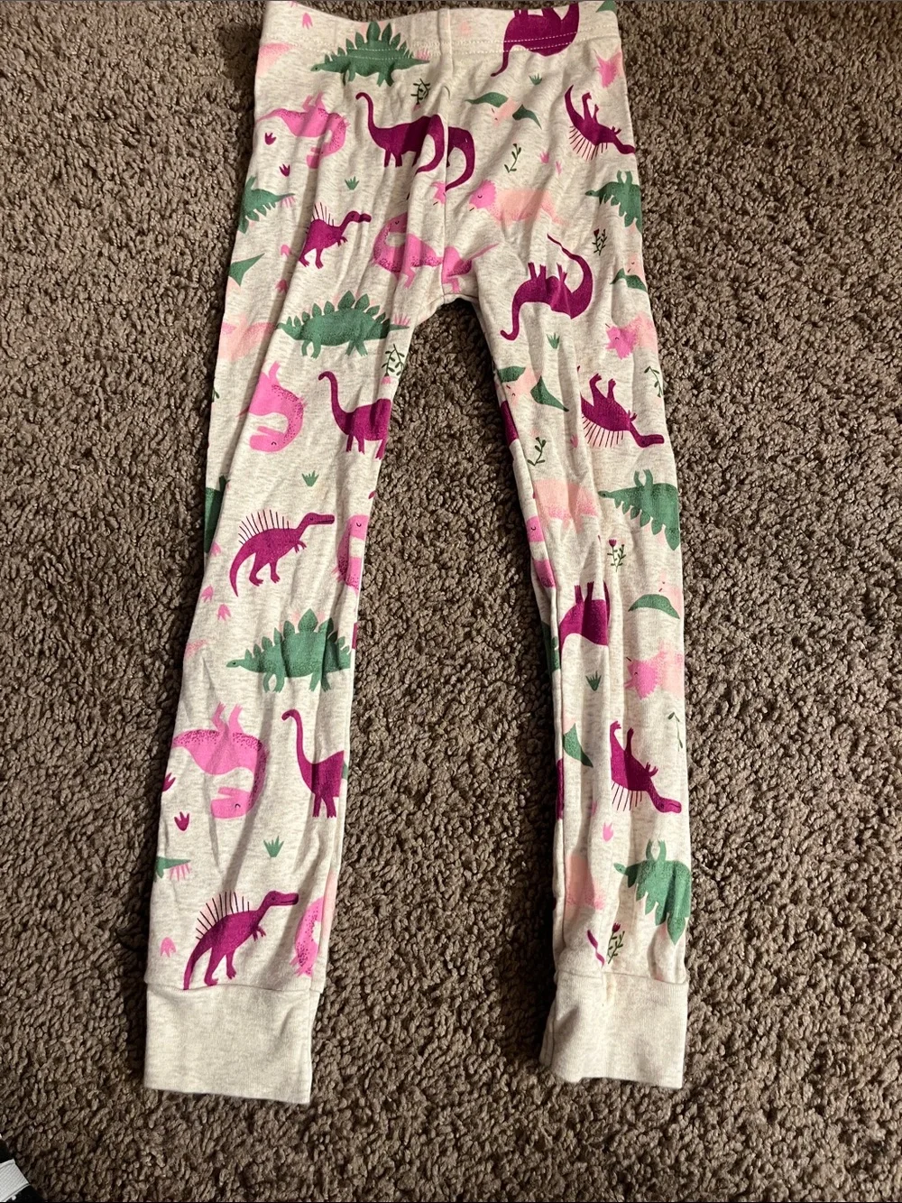 Old Navy Pink and Green Dinosaur Pajama Bottoms